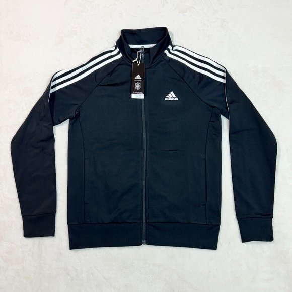 Adidas Women's M Slim Fit Warm-Up 3-Stripes Athletic Track Jacket Full Zip NEW - Picture 1 of 15
